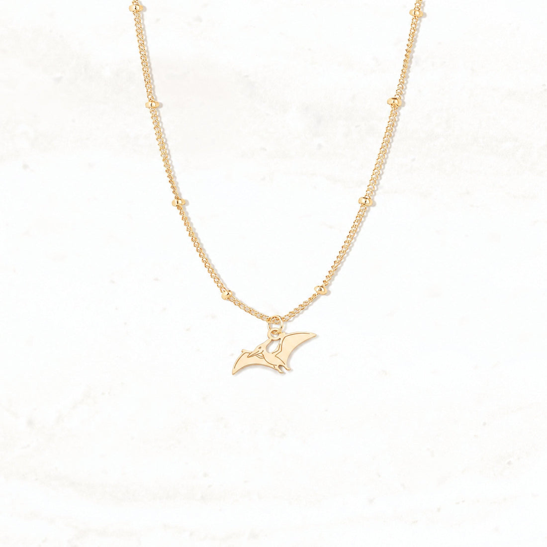 Pterodactyl Charm Beady Necklace