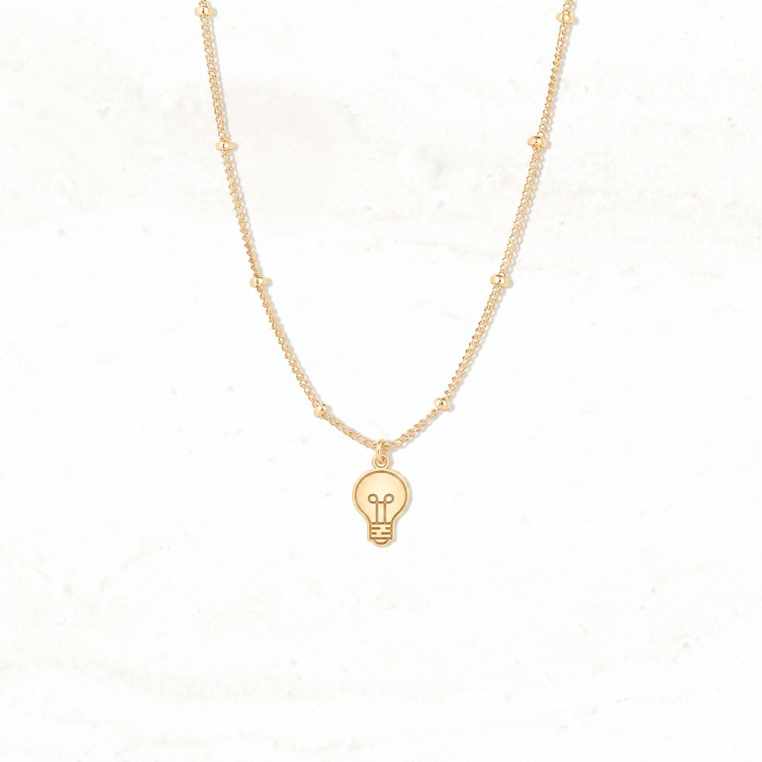Light Bulb Charm Beady Necklace