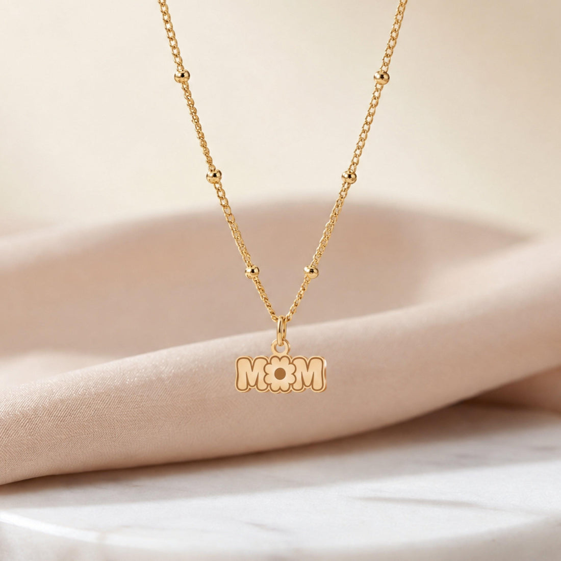 Mom Flower Charm Necklace