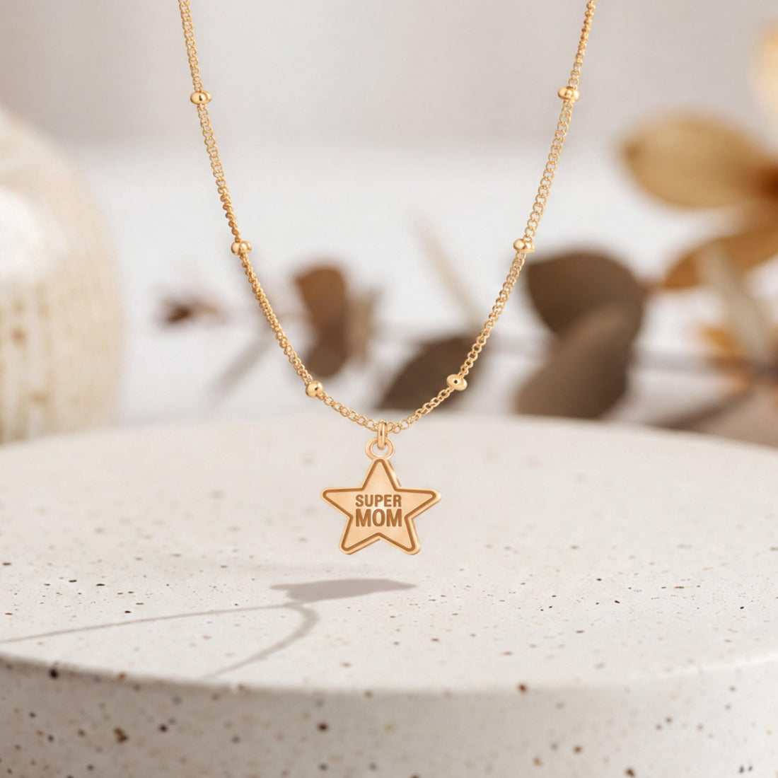 Super Mom Star Charm Necklace