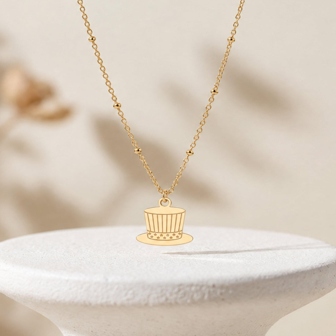 Top Hat Star Band Charm Necklace