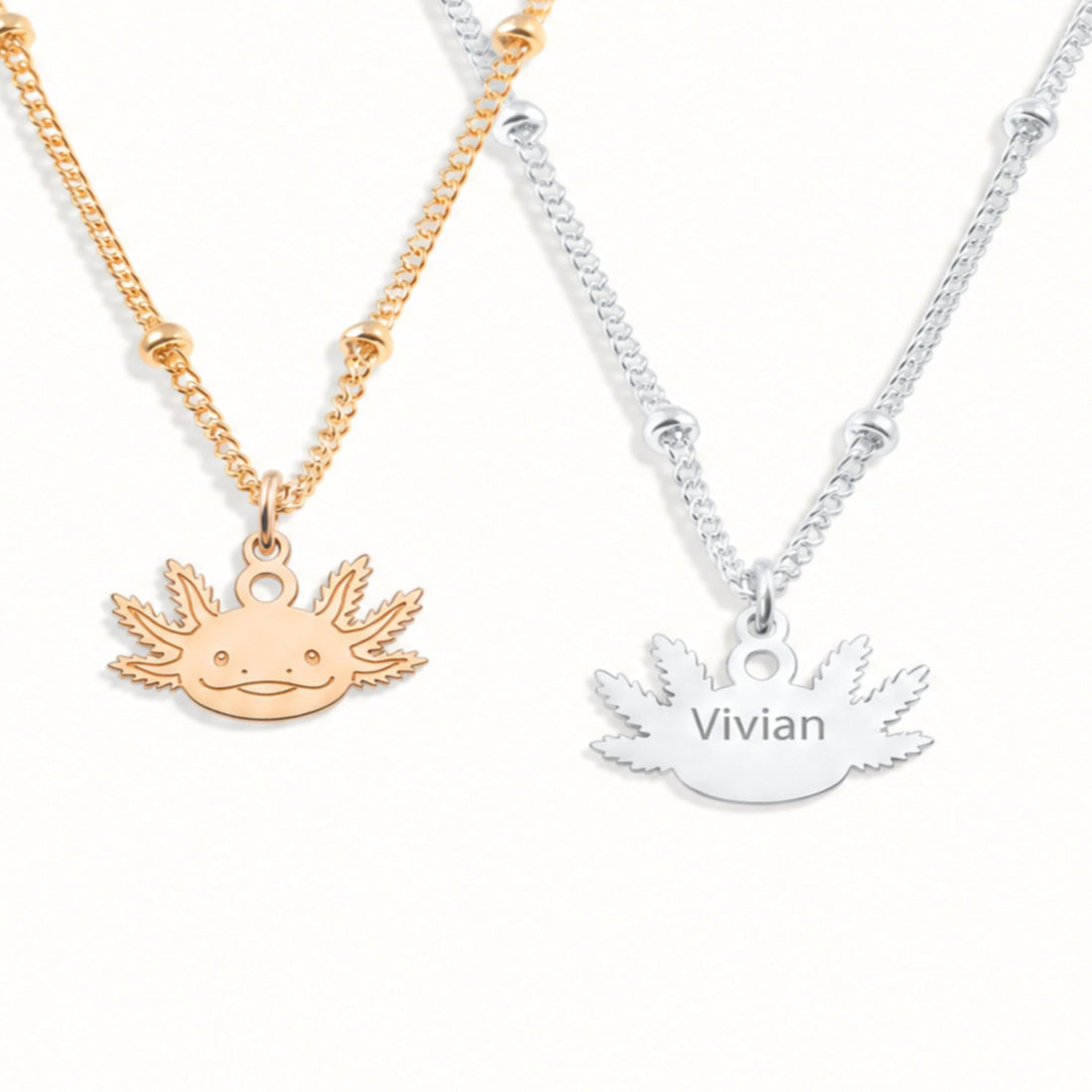Axolotl Face Charm Necklace