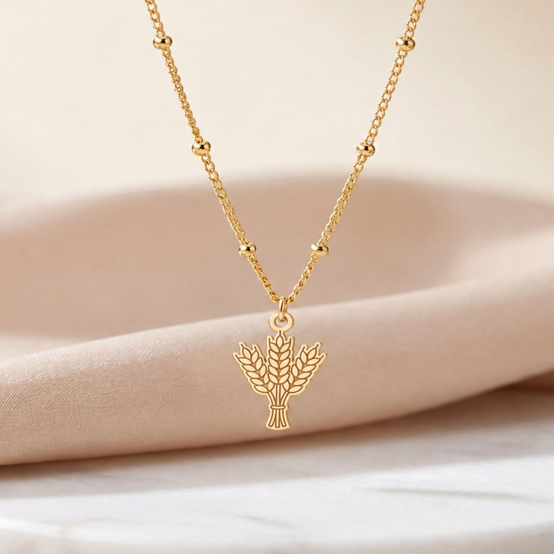Wheat Sheaf Charm Necklace