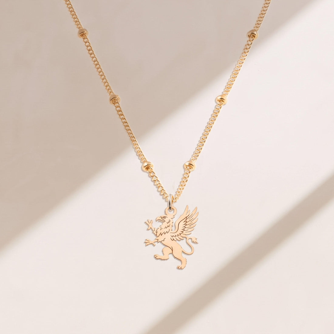 Winged Griffin Charm Necklace