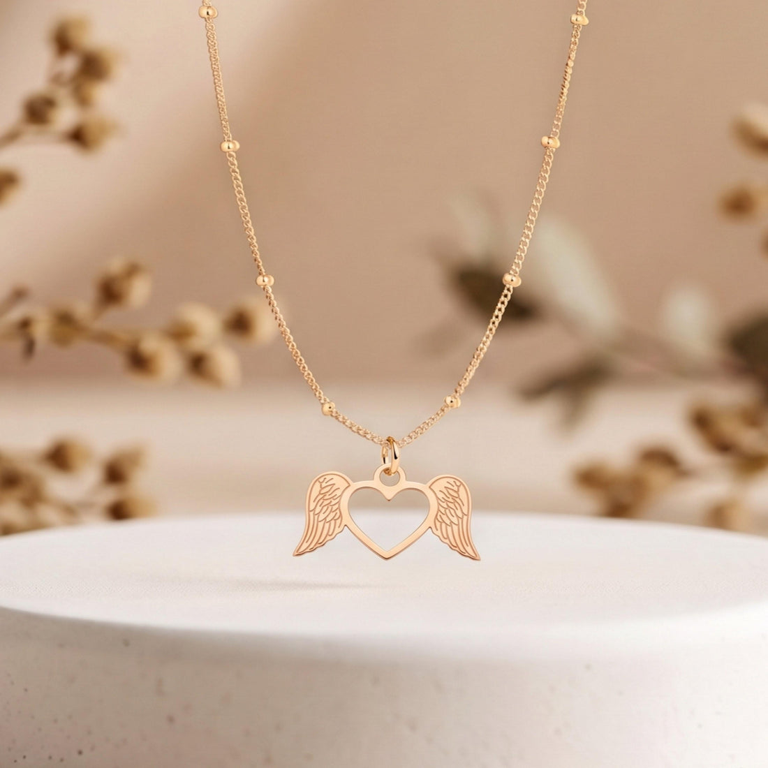 Winged Heart Charm Necklace