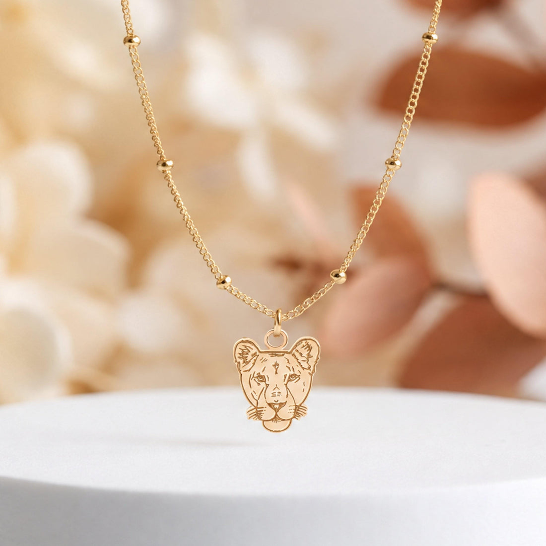 Lion Head Charm Necklace