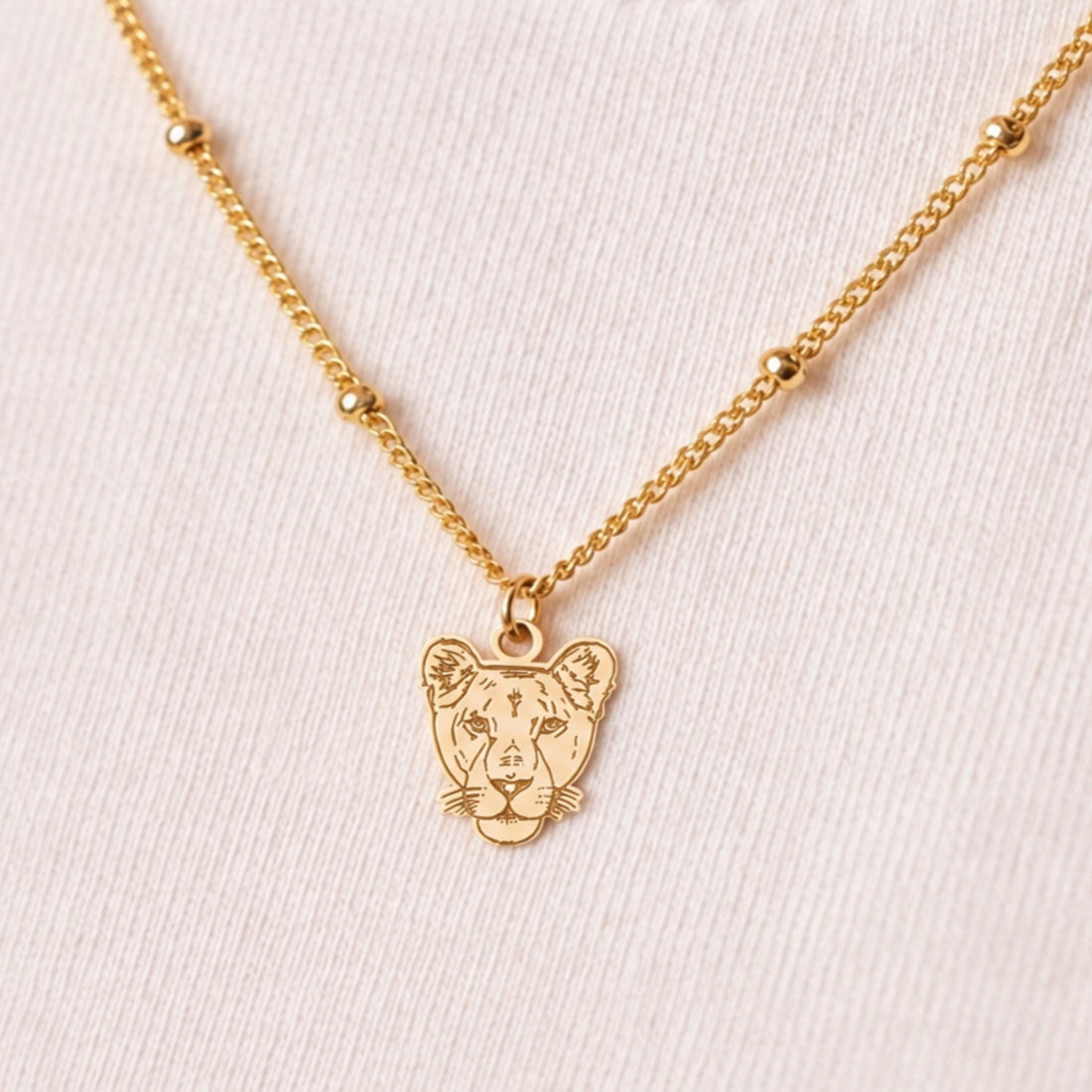 Lion Head Charm Necklace