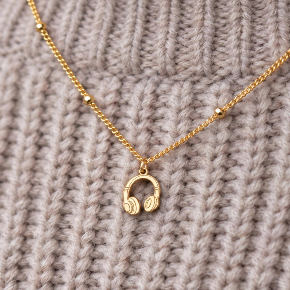 Over Ear Headphones Charm Necklace
