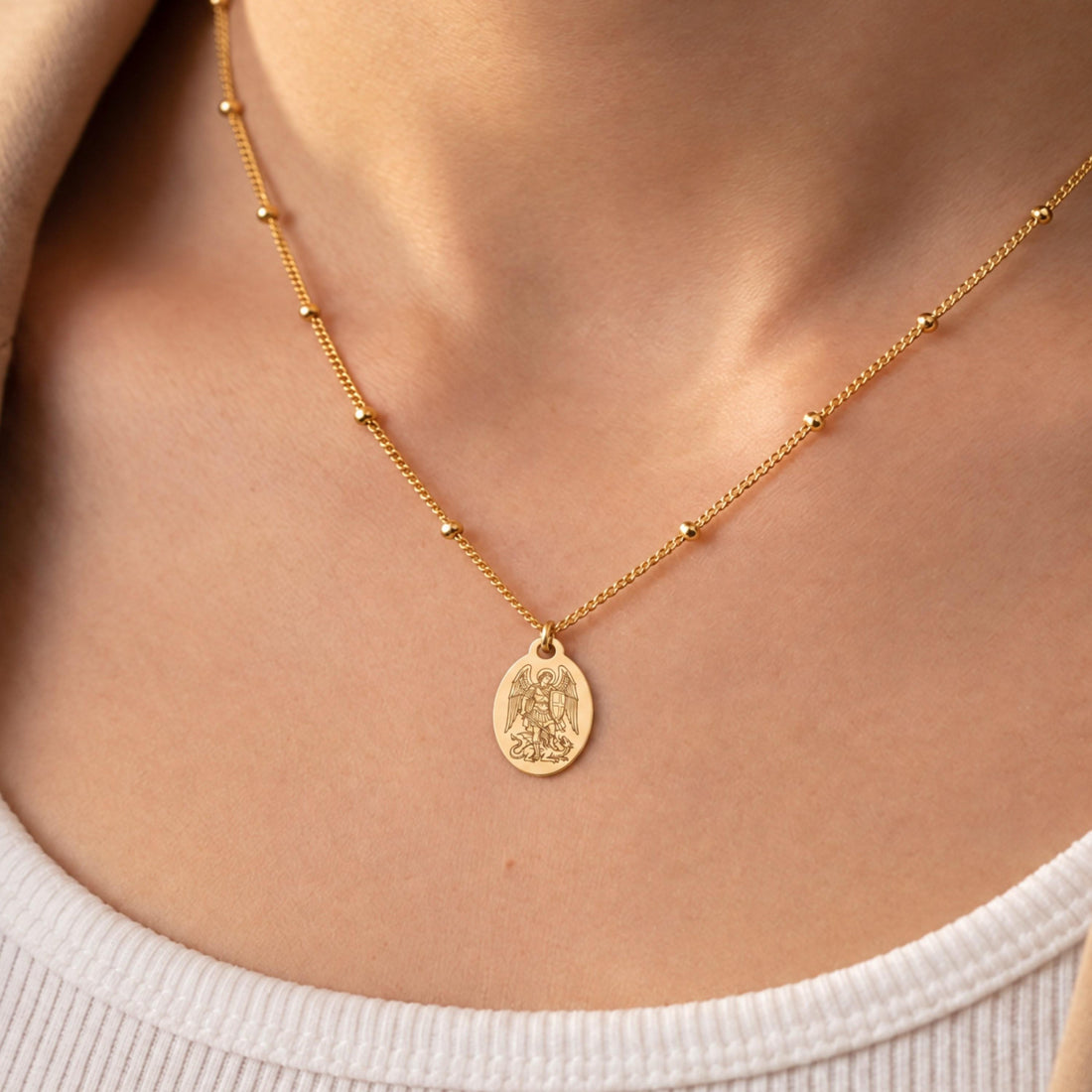 Archangel Michael Charm Necklace