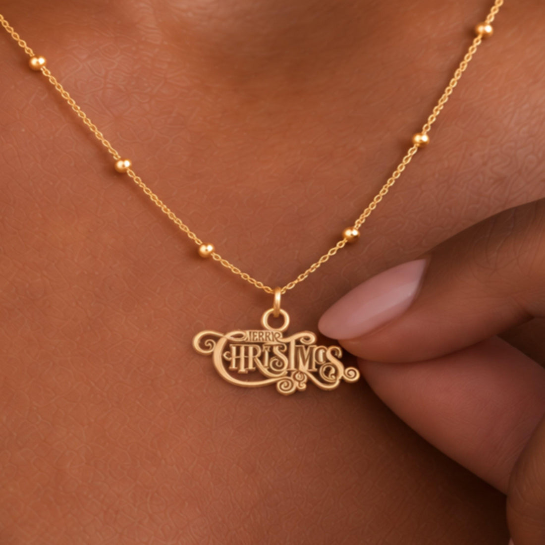 Merry Christmas Charm Necklace
