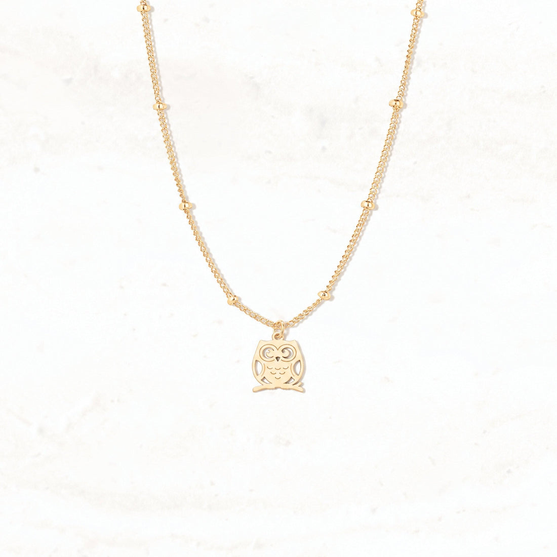 Perched Owl Charm Necklace