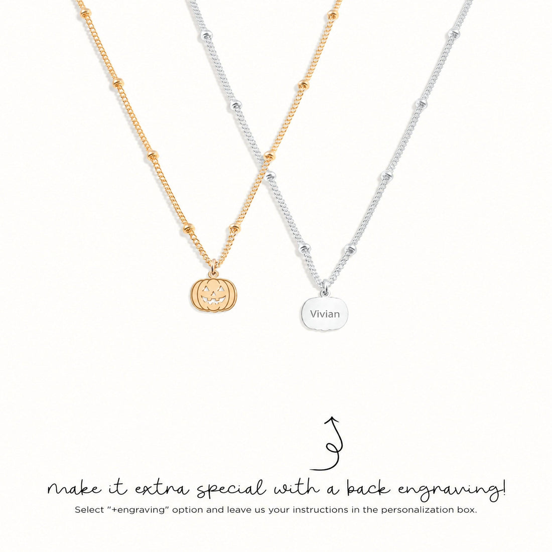 Pumpkin Face Charm Necklace
