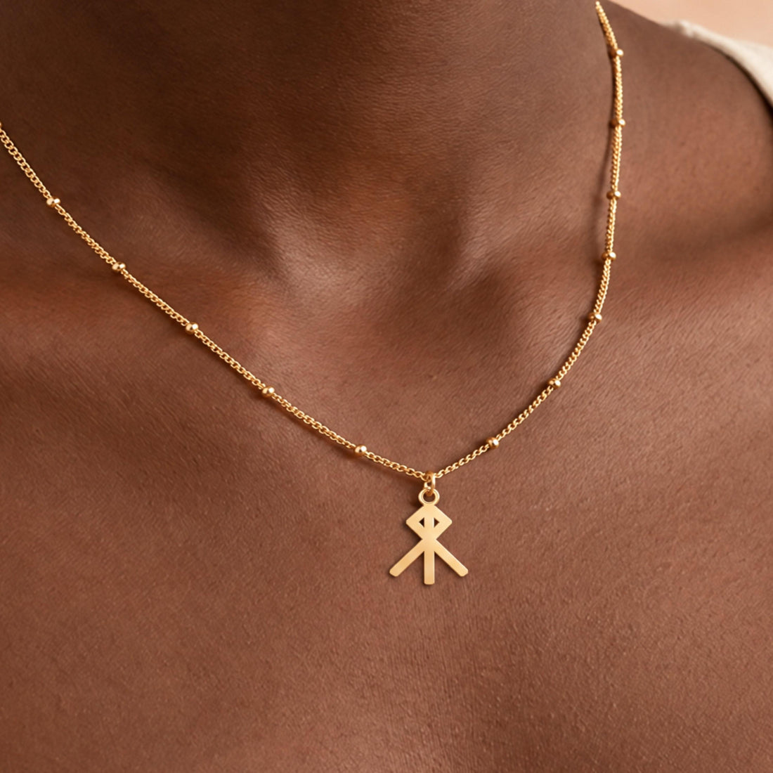 Algiz Rune Charm Necklace