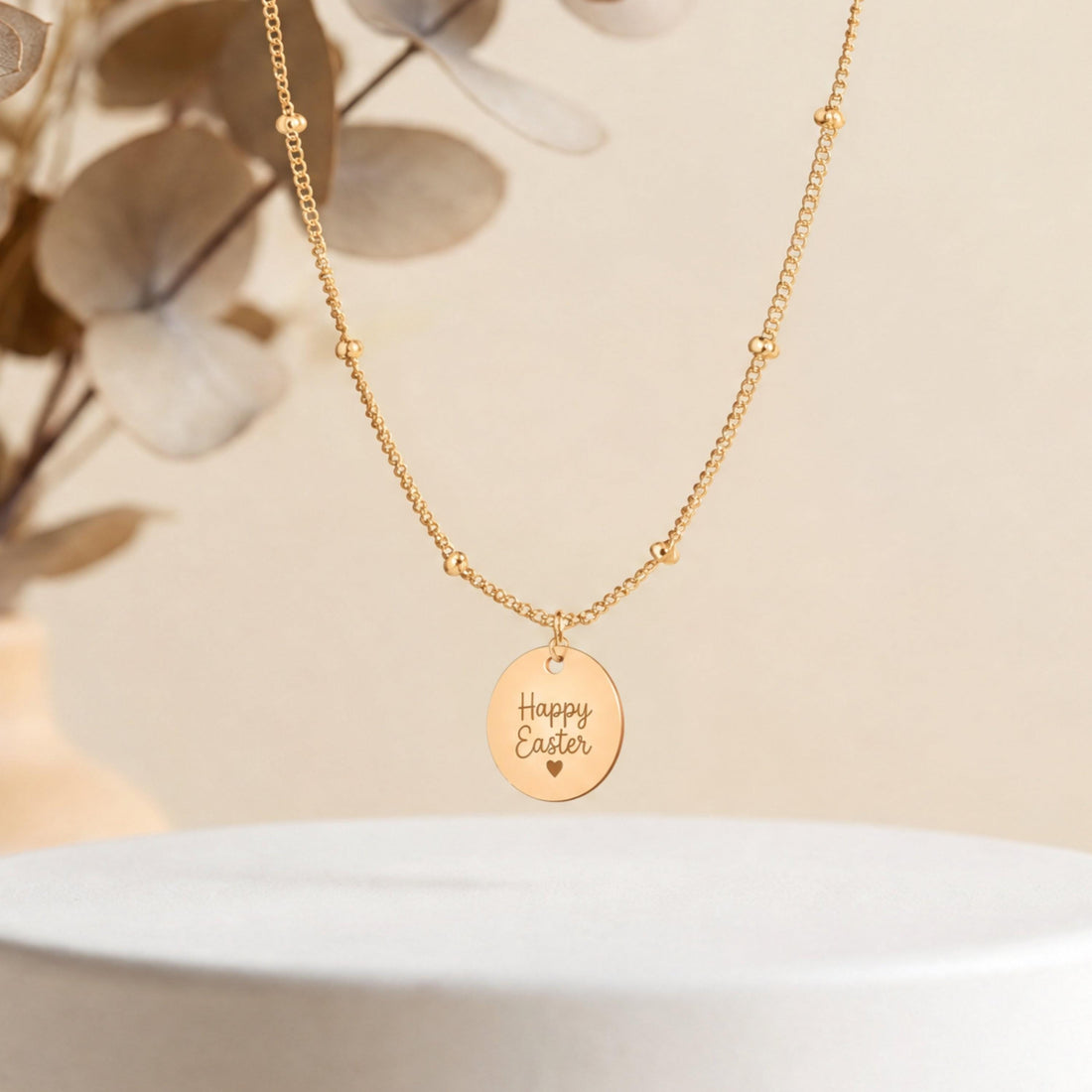 Easter Tag Charm Necklace