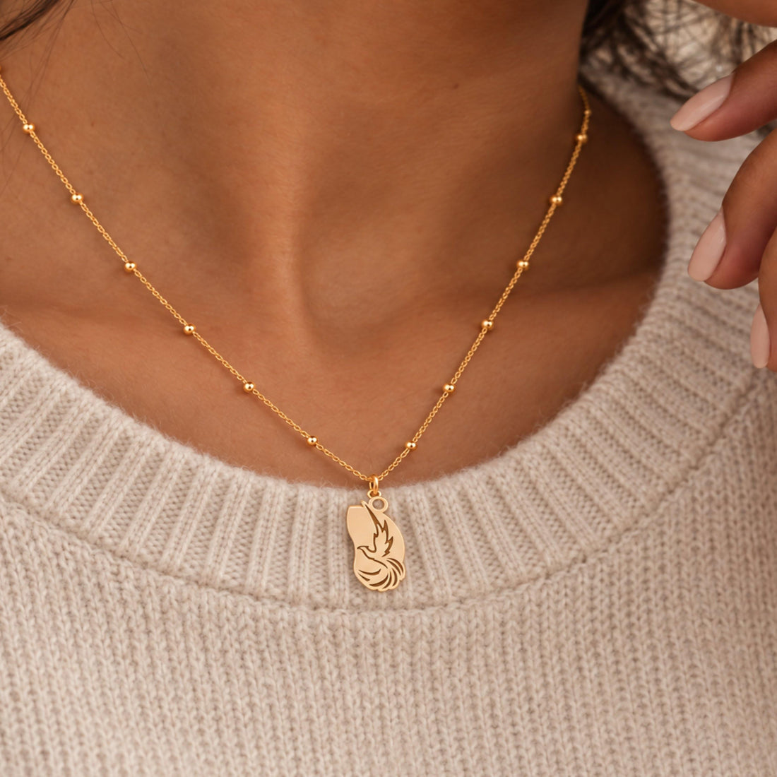 Flying Dove Charm Necklace