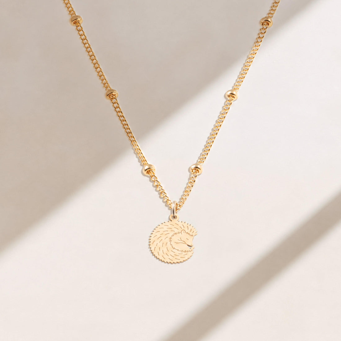 Sleeping Hedgehog Charm Necklace