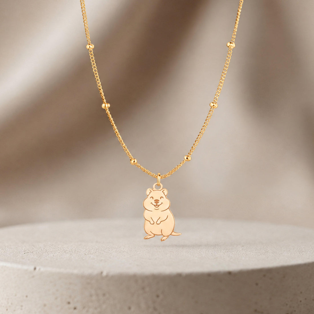 Upright Hamster Charm Necklace