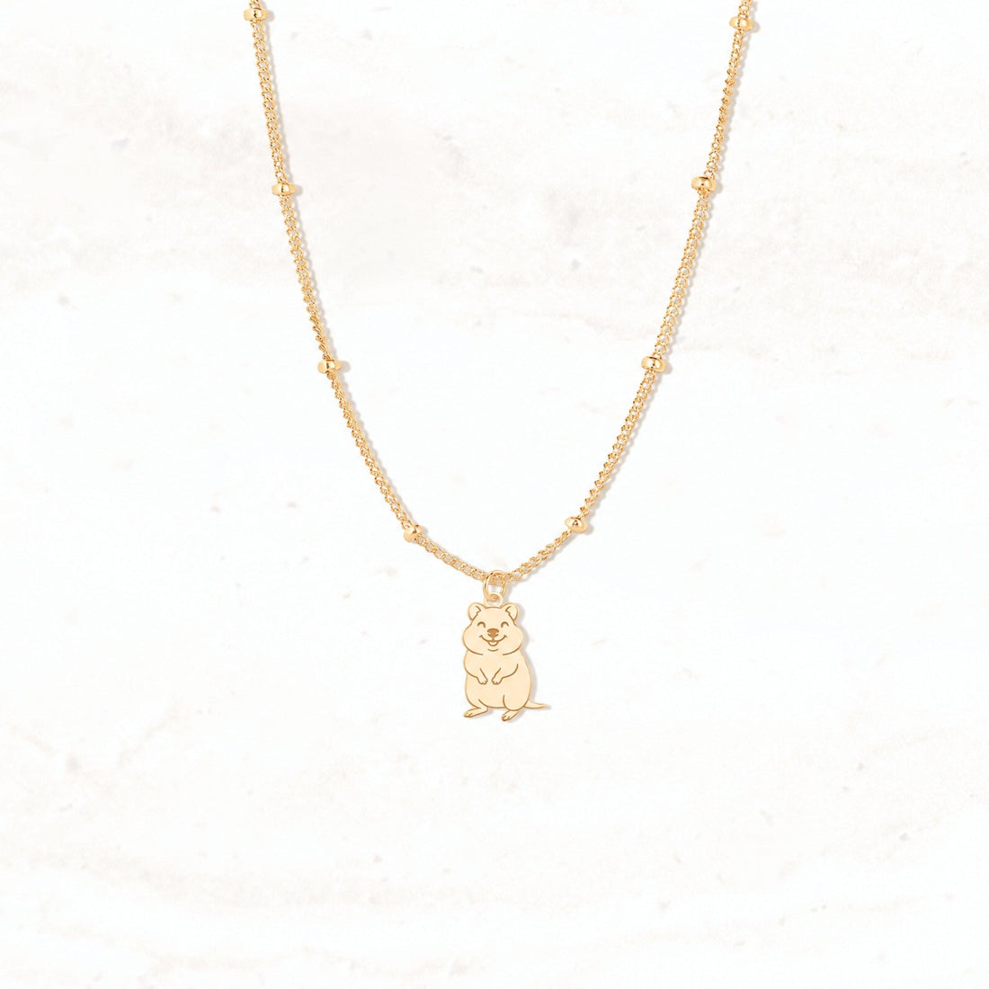 Upright Hamster Charm Necklace