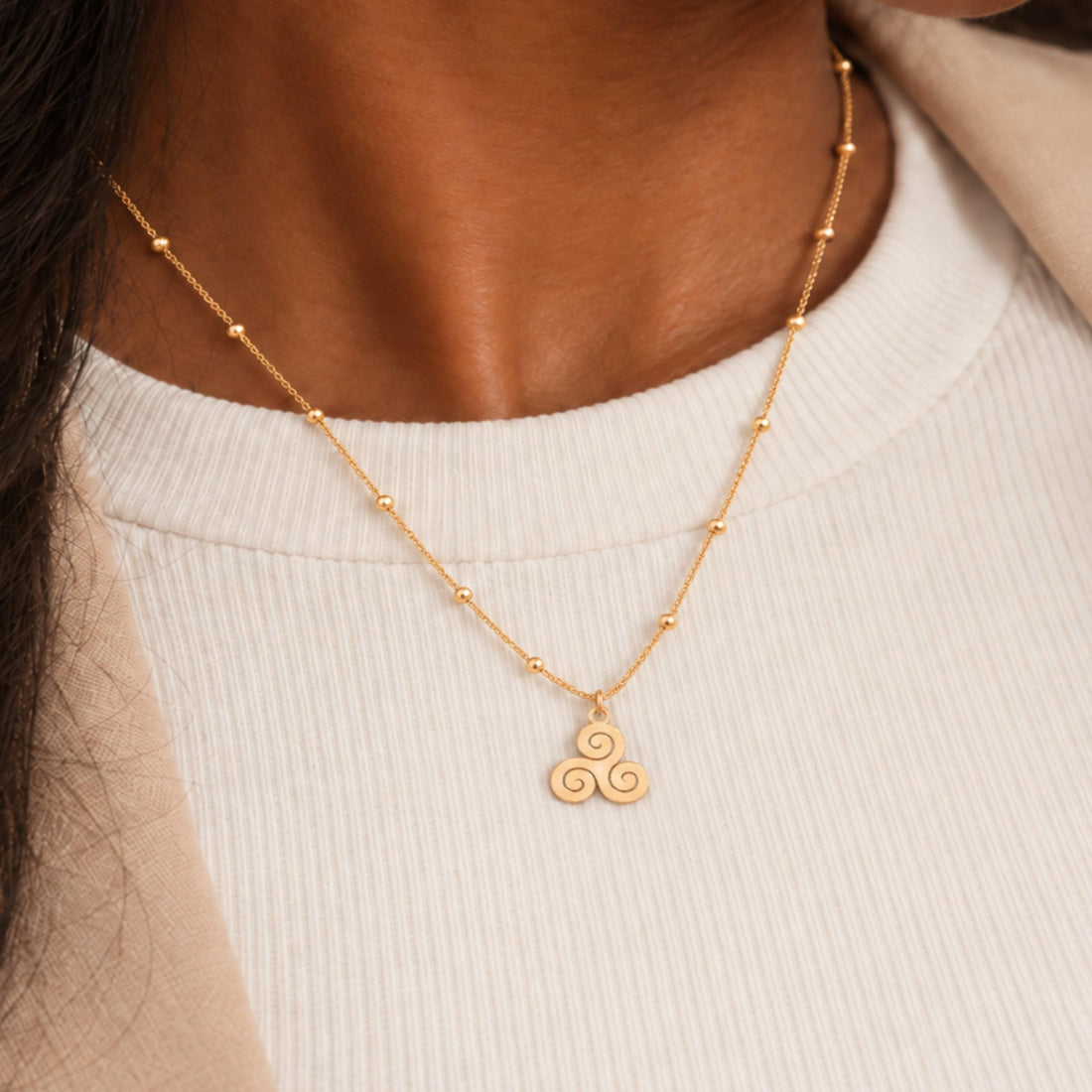 Triskelion Symbol Charm Necklace