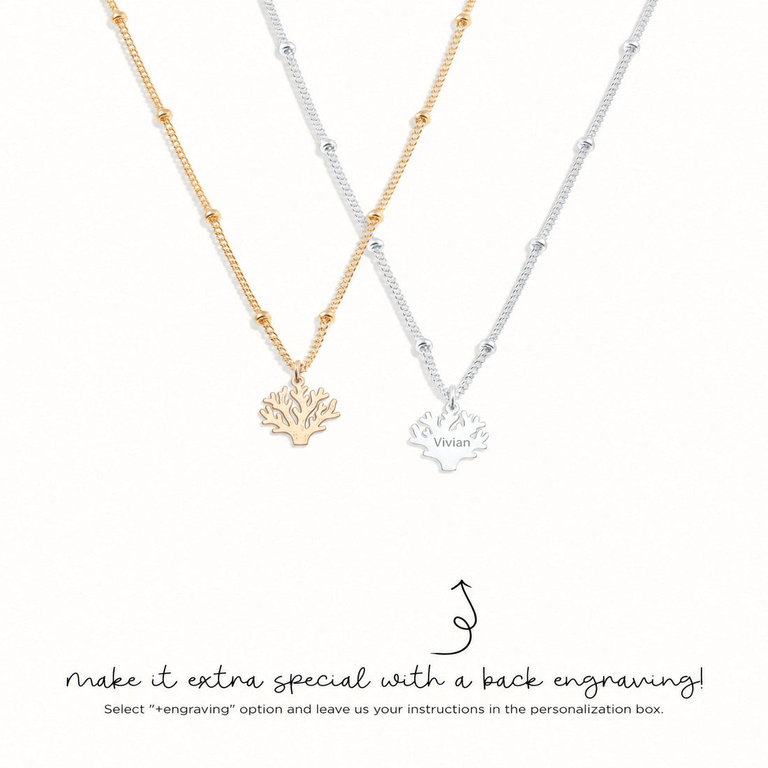Coral Branch Charm Necklace