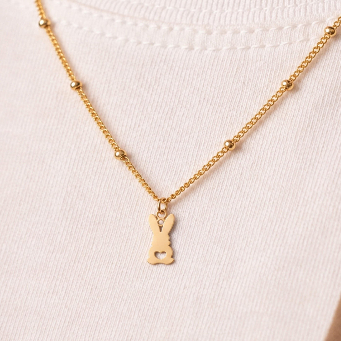 Bunny Heart Charm Necklace
