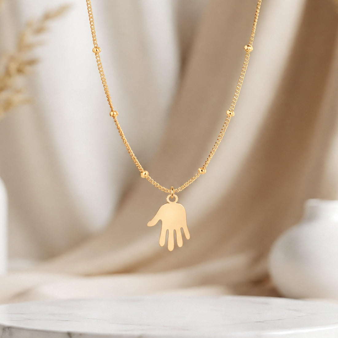Open Hand Charm Necklace