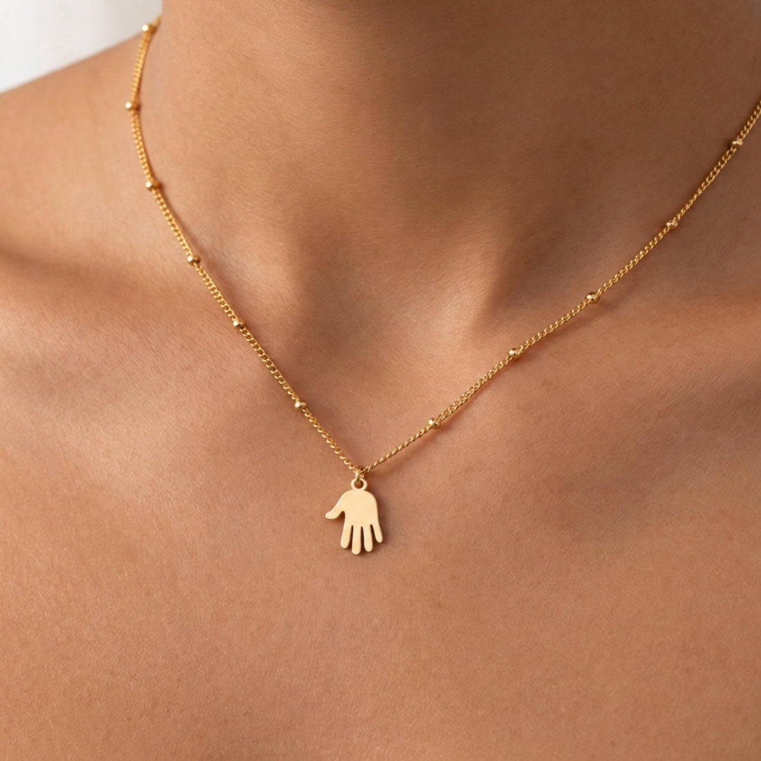 Open Hand Charm Necklace