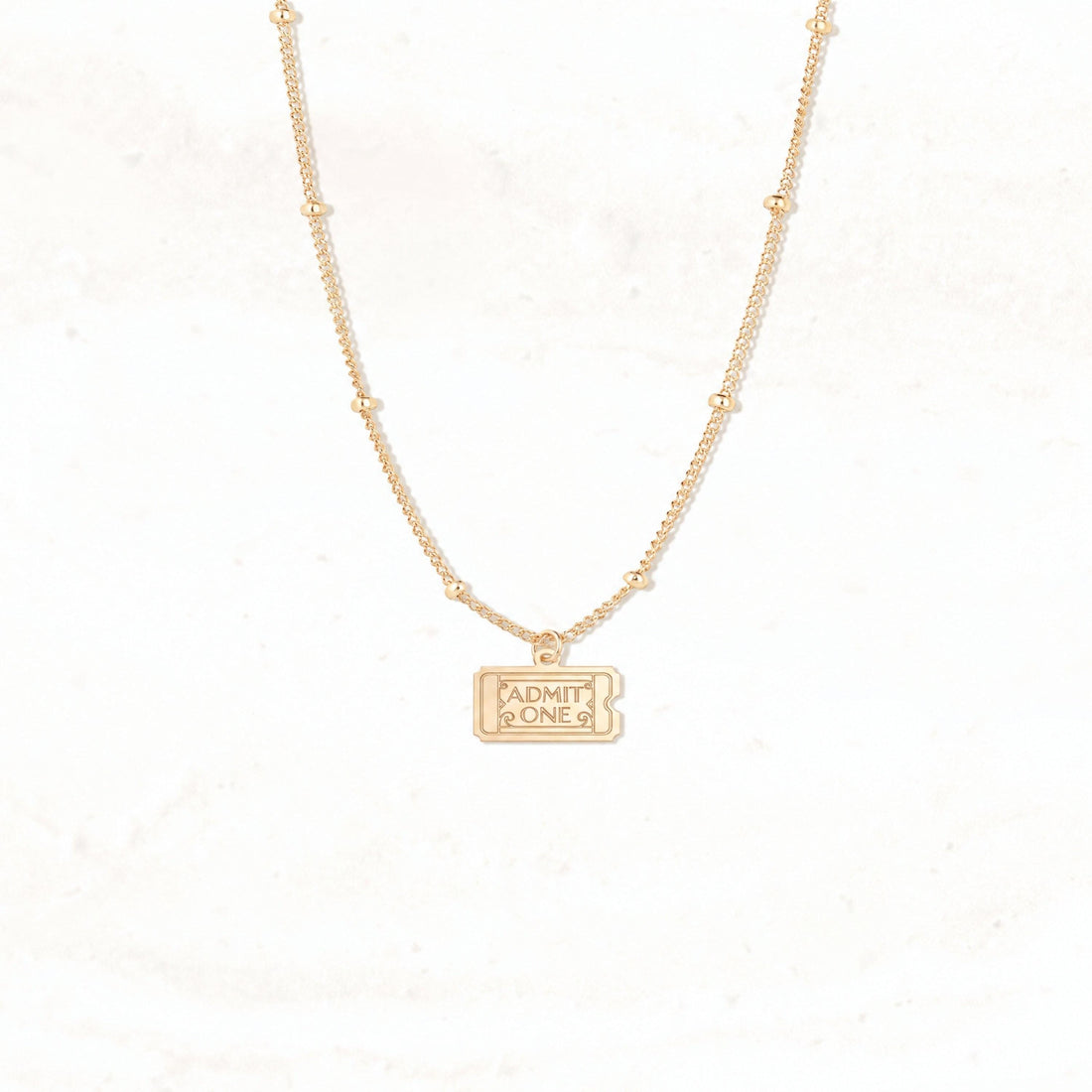 Admit One Ticket Charm Necklace