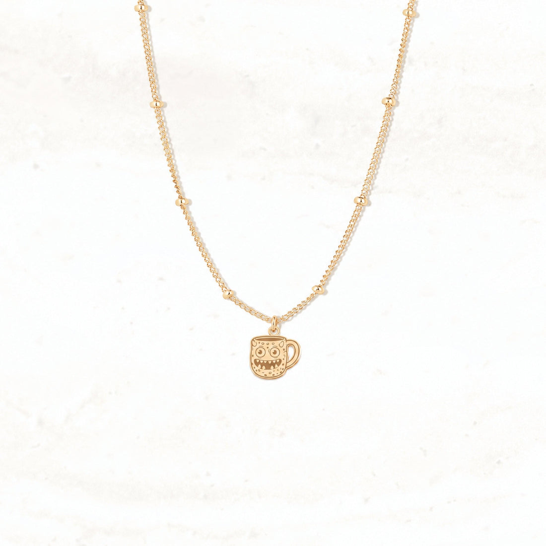 Monster Mug Charm Necklace