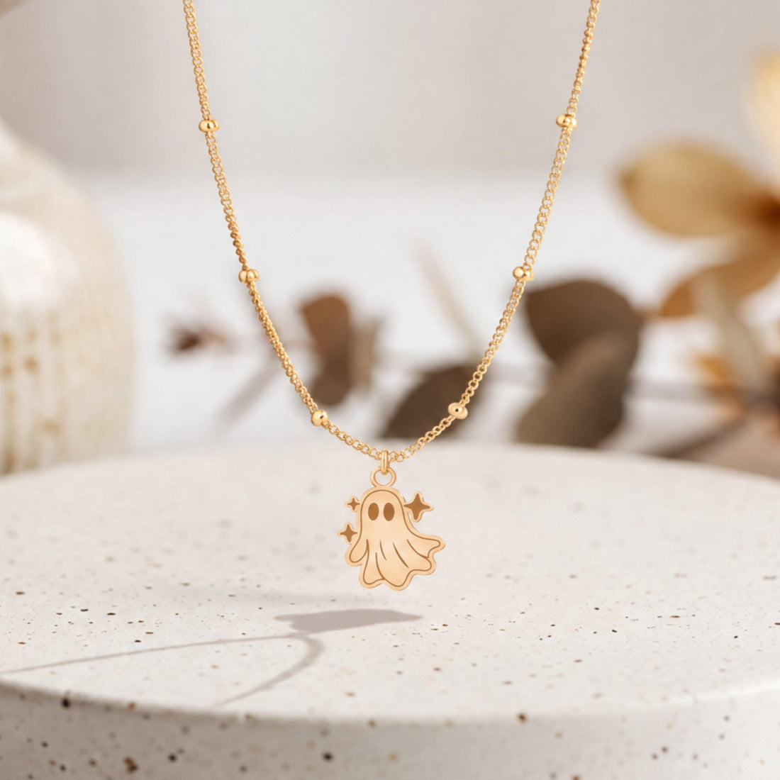Floating Ghost Charm Necklace
