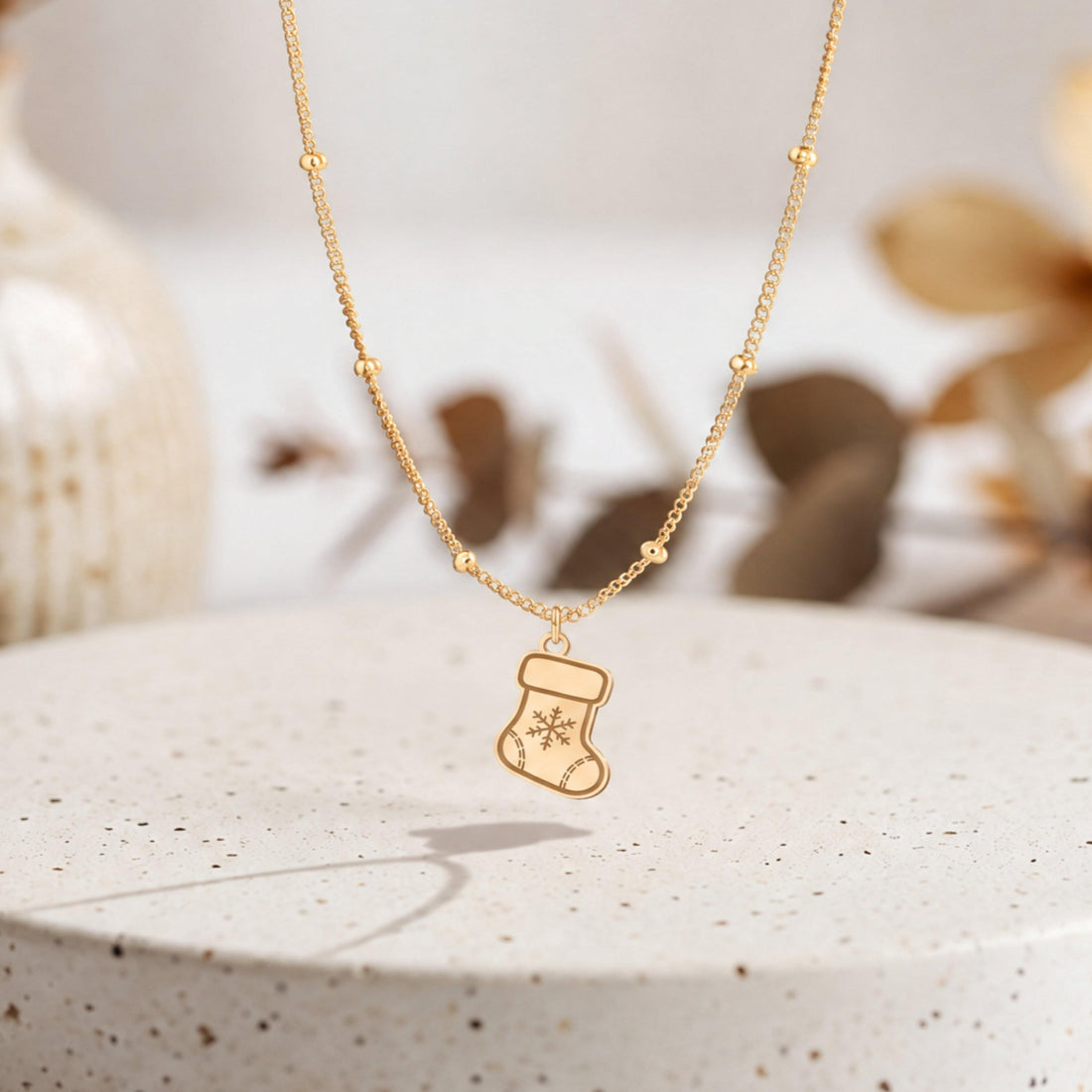 Christmas Stocking Charm Necklace