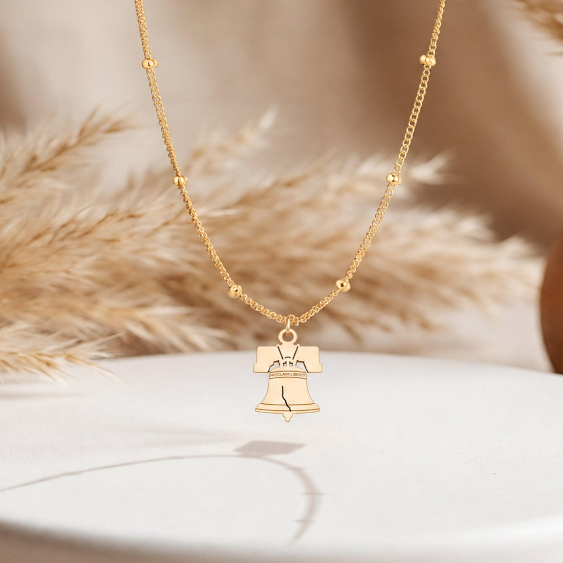 Liberty Bell Charm Necklace