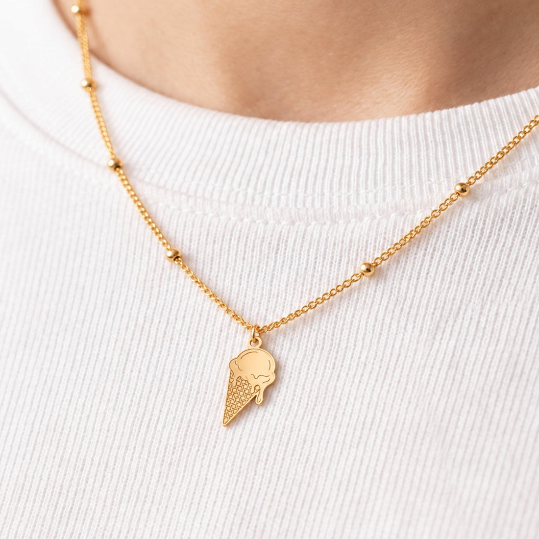 Ice Cream Cone Charm Necklace