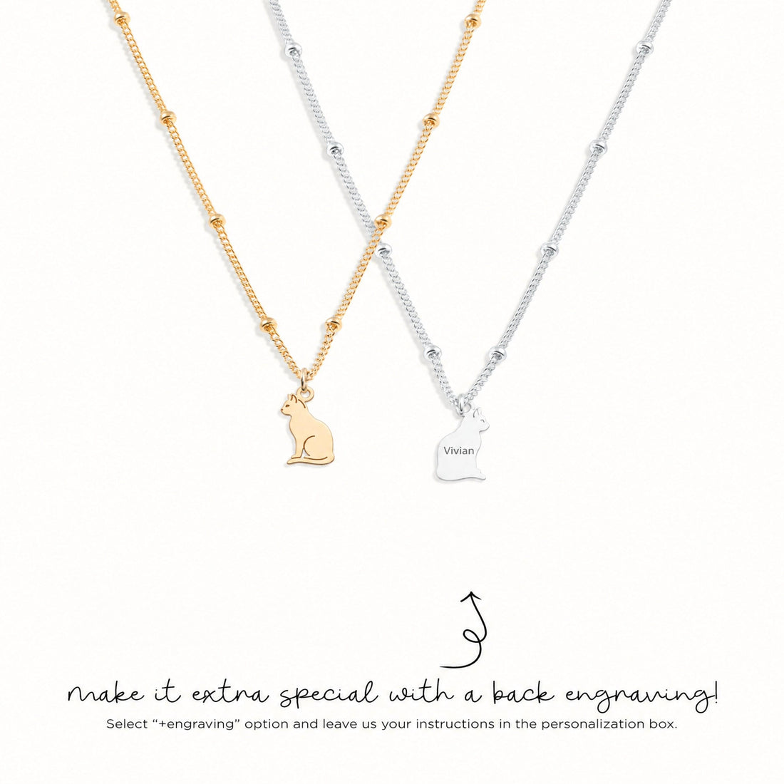 Seated Cat Charm Necklace