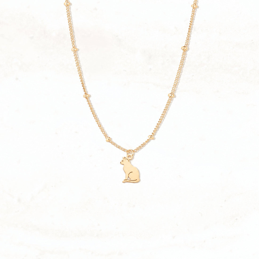 Seated Cat Charm Necklace