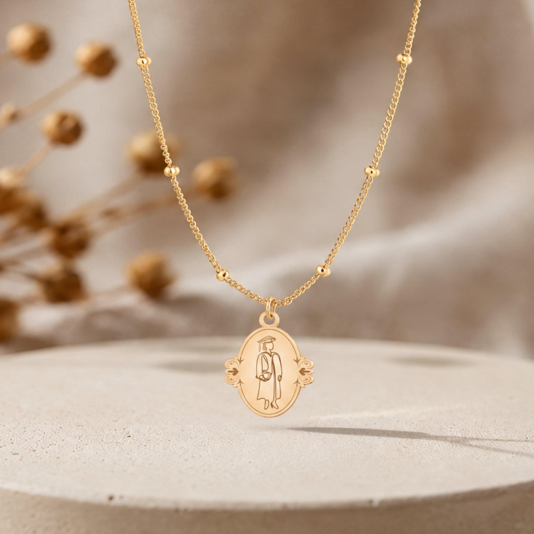 Oval Graduate Charm Necklace