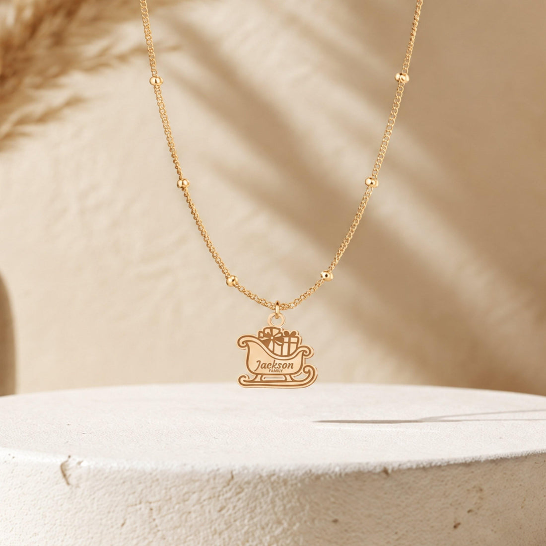Holiday Sleigh Charm Necklace