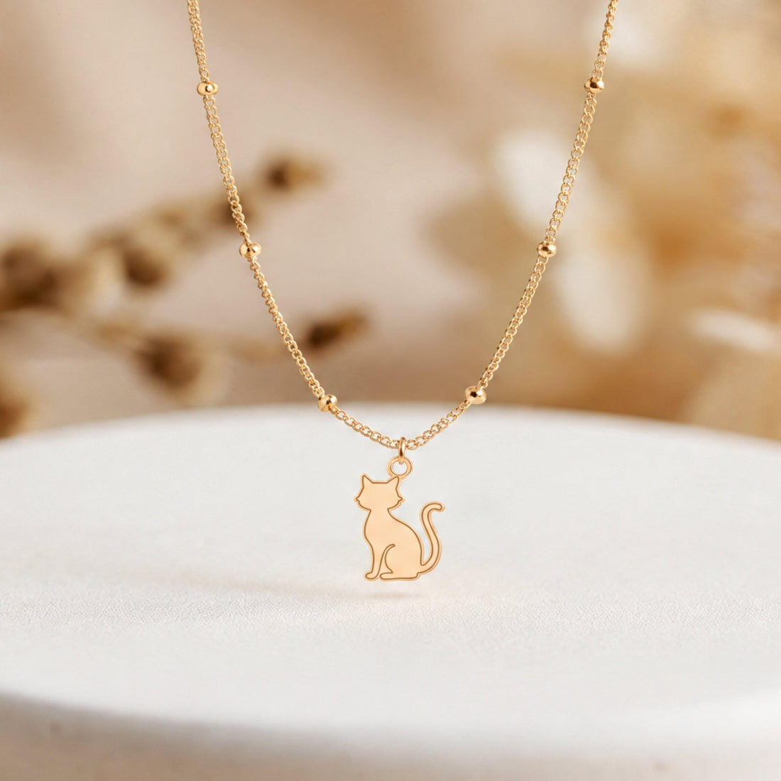 Cat Profile Charm Necklace
