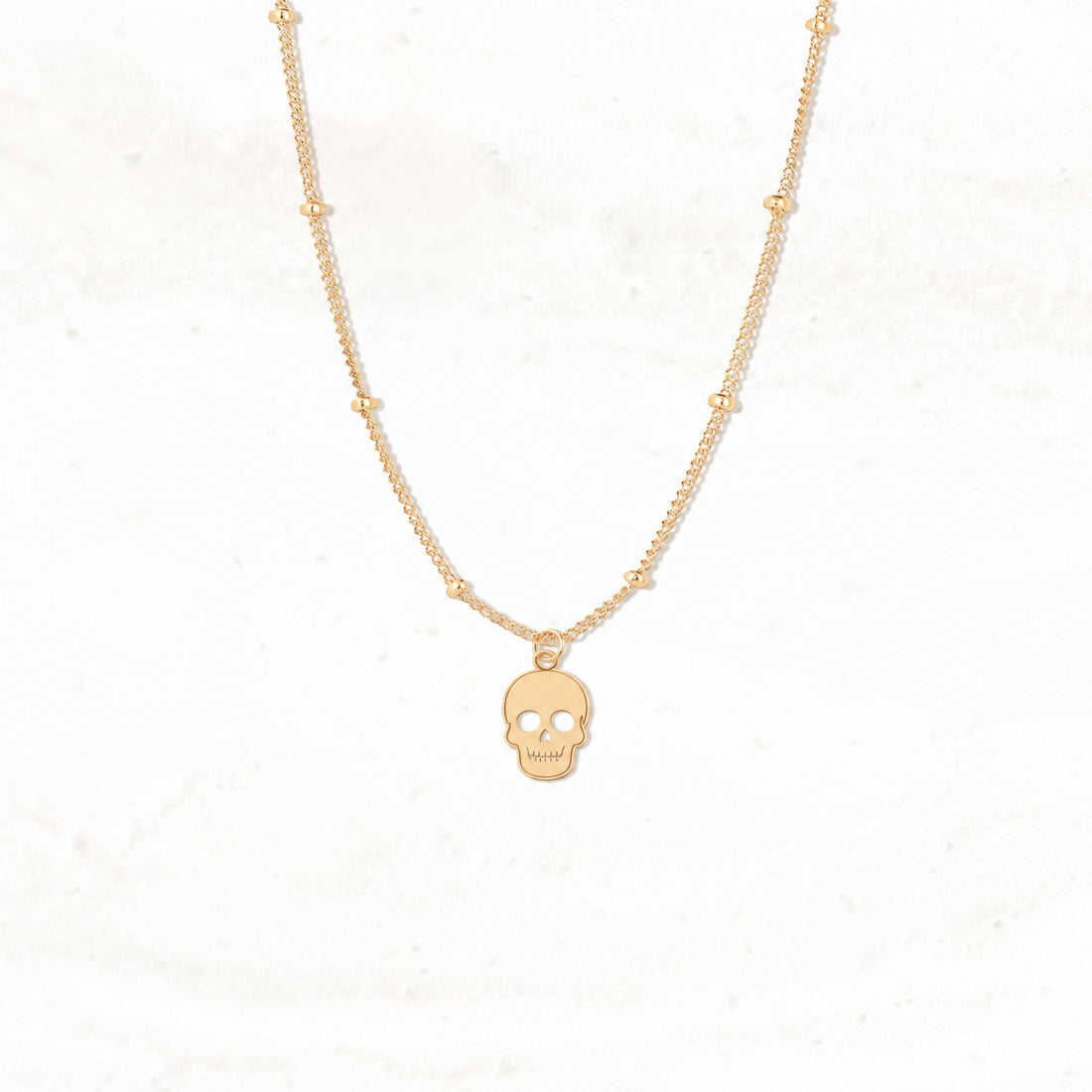 Human Skull Charm Necklace