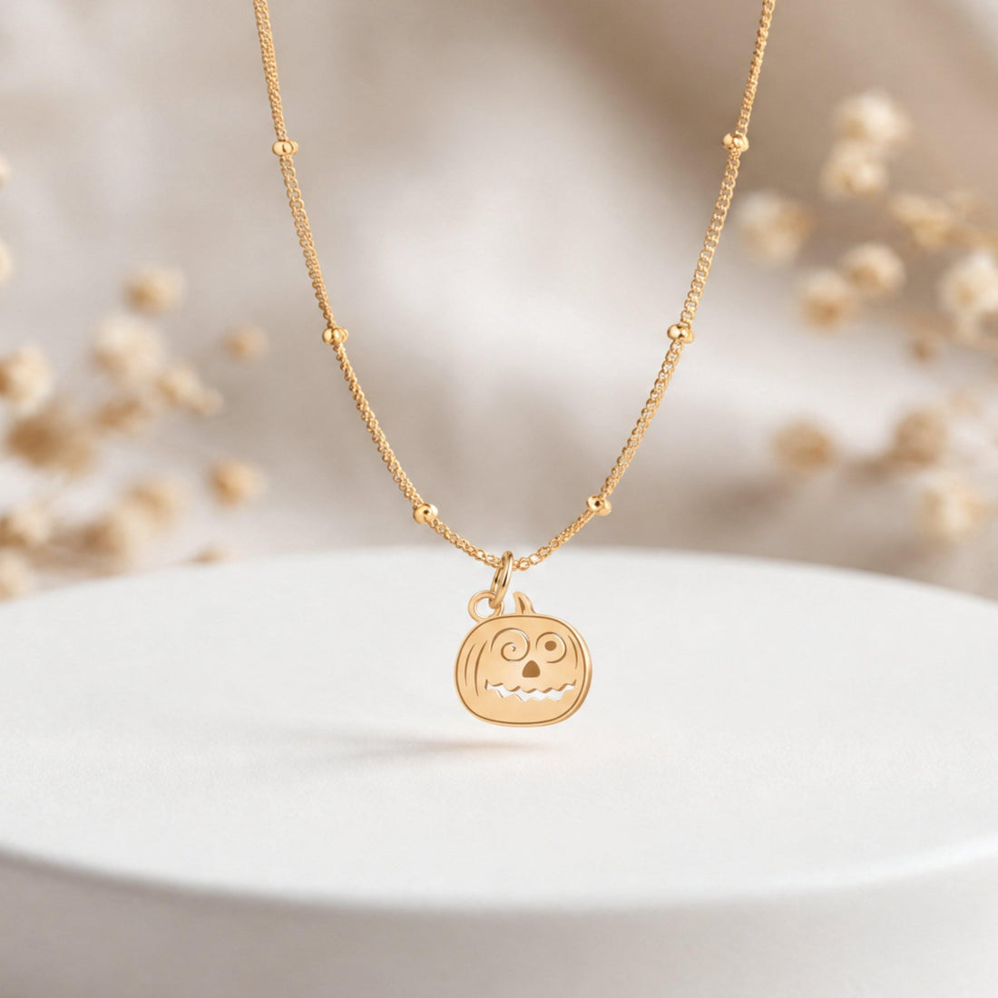 Jack O Lantern Charm Necklace