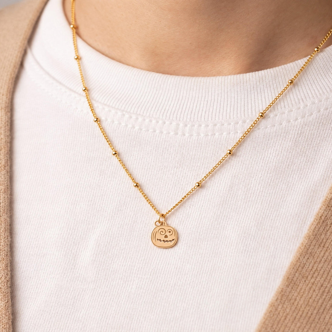 Jack O Lantern Charm Necklace