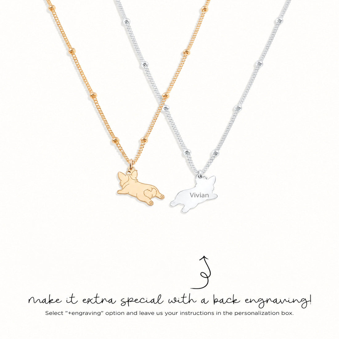 Lying Corgi Charm Necklace