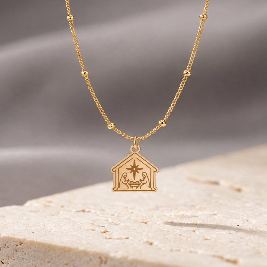 Nativity Scene Charm Necklace
