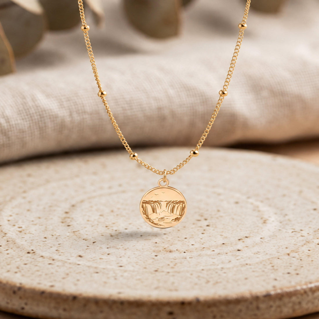 Waterfall Scene Charm Necklace