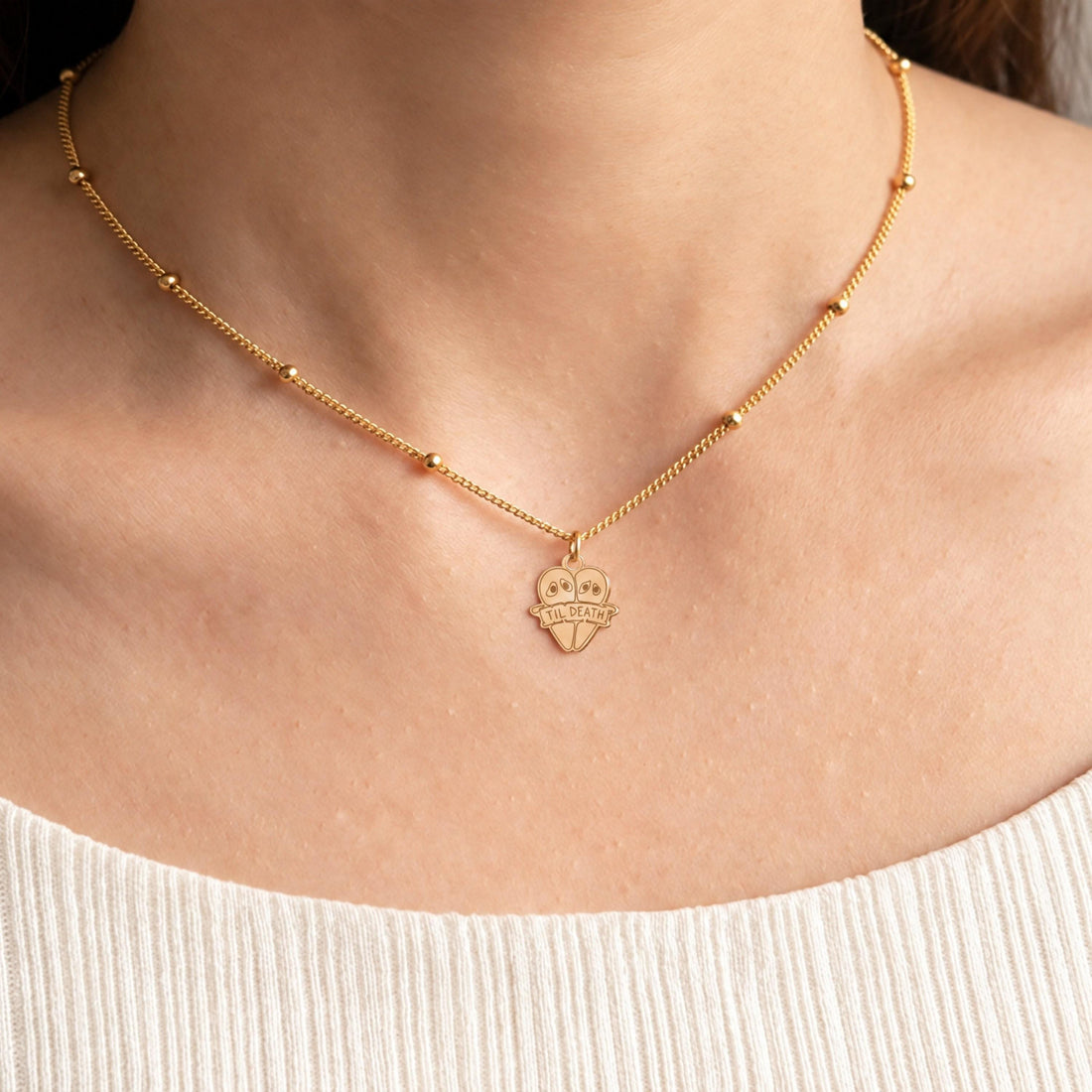 Ghost Couple Charm Necklace