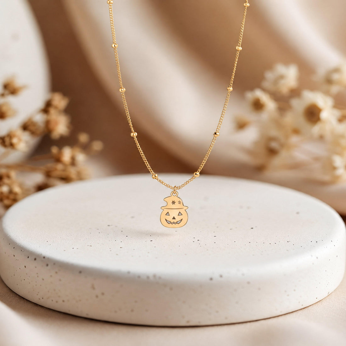 Jack O Lantern Beady Necklace