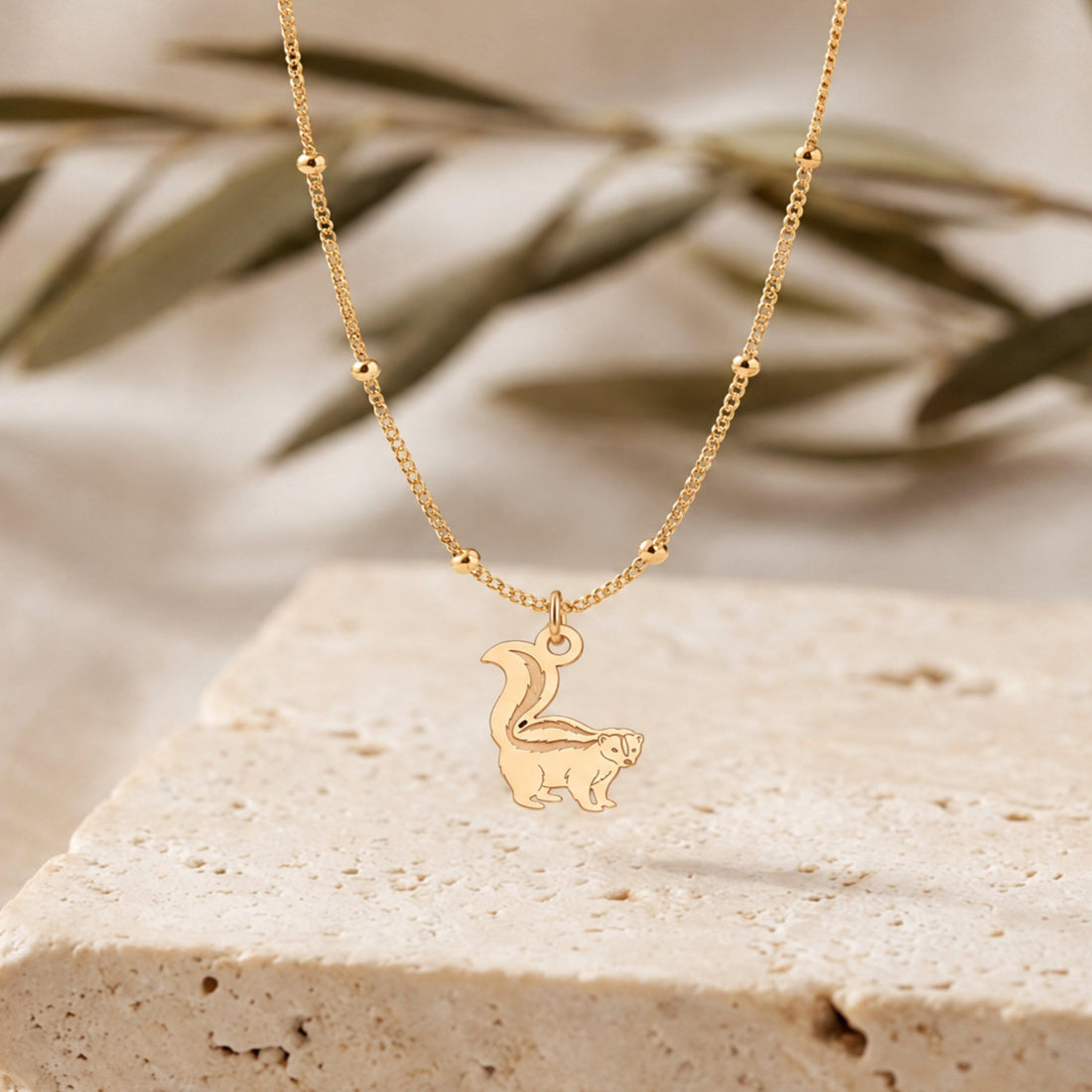 Striped Skunk Beady Necklace