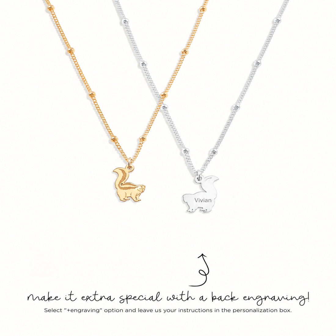 Striped Skunk Beady Necklace