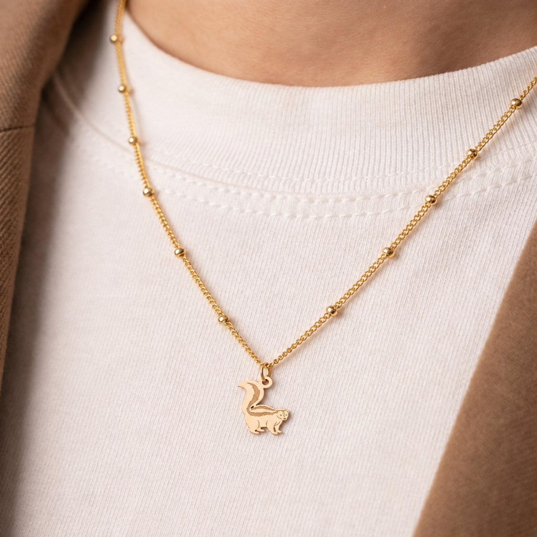 Striped Skunk Beady Necklace