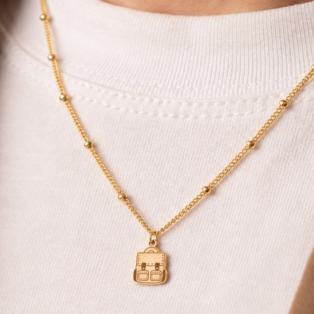 Backpack Charm Beady Necklace